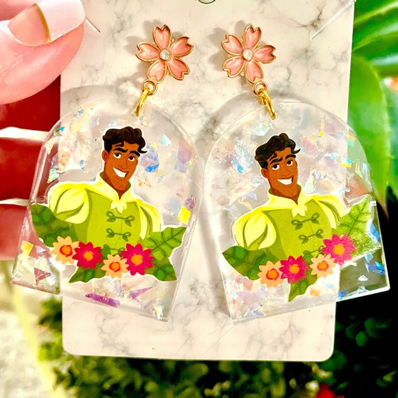 Prince Naveen Acrylic Dangle Earrings - Picture 1 of 4